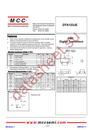 DTA123JE-TP datasheet  